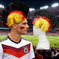 thumbnail image 4 of Vjnyvs Mohawk Wig, German Flag Afro Wig Headgear, Mohican Rooster Rainbow Wig Party Accessories for Sporting Events Outfit, 4 of 7