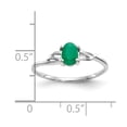thumbnail image 2 of 14K White Gold Ring Band with Stones (05) May Emerald Oval Green, Size 5, 2 of 2