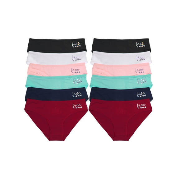 Angelina Women's Cotton Bikini Panties with Holographic Detail (12-Pack)