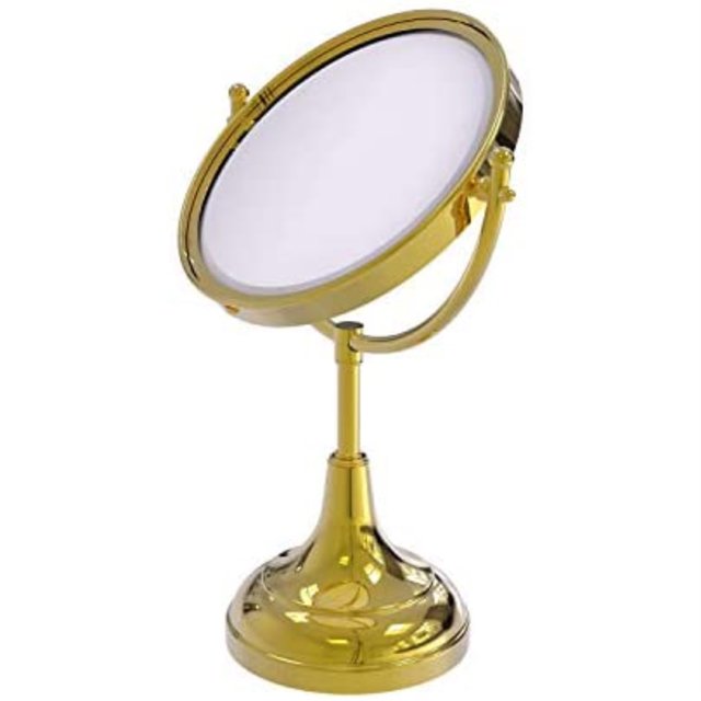 Allied Brass DM-2/5X-PB 8 Inch Vanity Top Make-Up Mirror 5X Magnification - DM-2/5X-PB