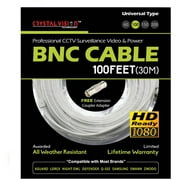 Crystal Vision Premium 1080p HD Ready BNC Video Power Extension Cable Compatible w/ All Brands Surveillance Camera System CCTV