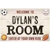 DYLAN'S Room Kids Bedroom Sign Boy's Gift 8x12 Metal 108120090025