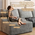 thumbnail image 5 of 108" Plush Corduroy U-Shaped Sectional Sofa, Deep Seat Cloud Couch, Modular 5-Seat Design, No-Assembly Living Room Sofa, 5 of 5
