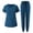 A155 Blue, variant on Xdegoge Scrub Sets for Women Medical Nursing Uniform Two Piece Workwear Round Neck Top and Drawstring Jogger Pants with Multi-Pockets Lightweight Active Professional Scrubs