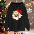 thumbnail image 5 of Brondbend Christmas Womens Hoodie Pull over Sweatshirt for Womens Long Sleeved Pocket Drawstring Pullover Print Comfortable Plus Size Tops Lady Party Fall Winter Clothes Black, 5 of 5