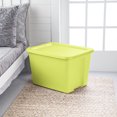 thumbnail image 5 of Sterilite Plastic 18 Gallon Tote Box Scuba Lime Set of 8, 5 of 7