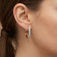 thumbnail image 4 of Shop LC 925 Sterling Silver Lab Grown Diamond Hoop Earrings for Women, 4 of 6