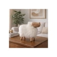 thumbnail image 2 of Sheep Figurine for Home Decor - Wooden Sculpture for Living Room, Office Shelf, and Coffee Table Decor - Ornament with Faux Fur Accents for Console, and Coffee Side Table Display - 9", Ivory & Tan, 2 of 13