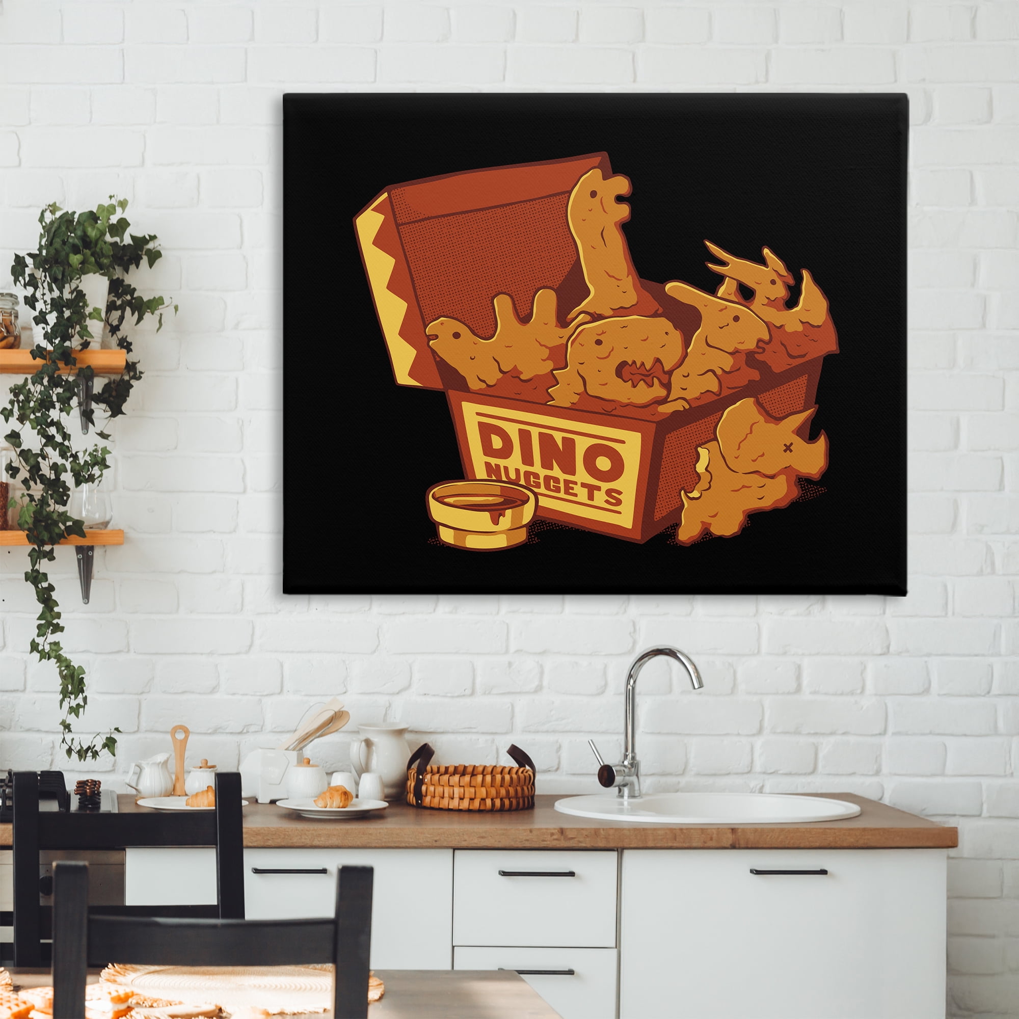 Stupell Industries Dino Nuggets with Sauce Canvas Wall Art, design by Tobe Fonseca