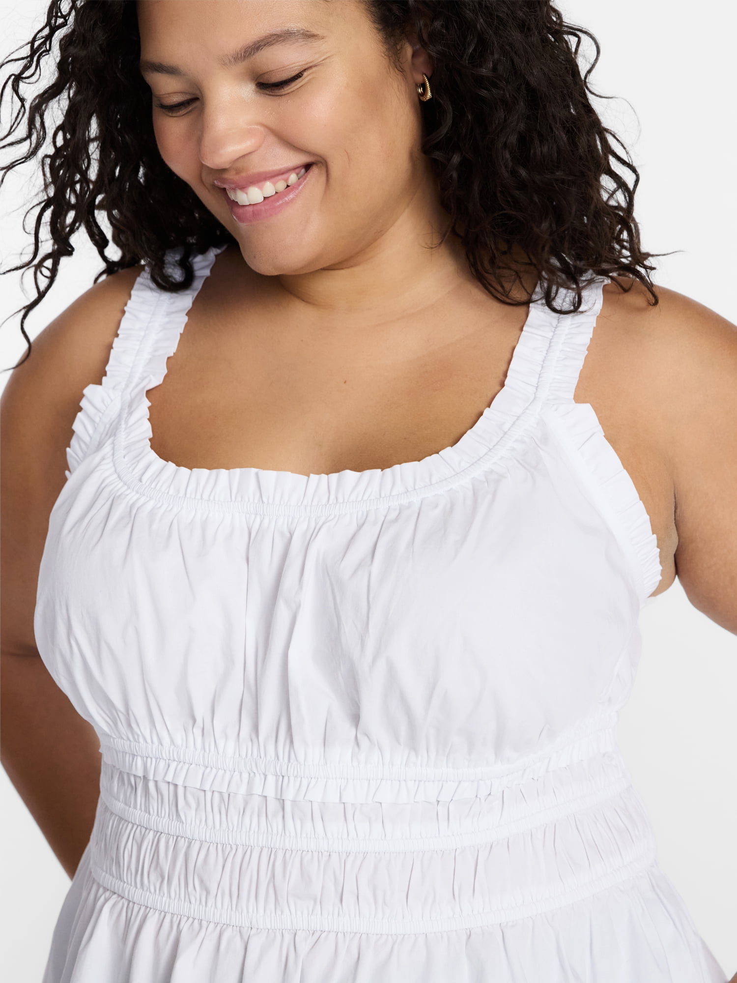 Terra & Sky Women’s Plus Sleeveless Smocked Peplum Tank Top, Sizes 0X-5X