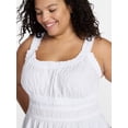 thumbnail image 4 of Terra & Sky Women’s Plus Sleeveless Smocked Peplum Tank Top, Sizes 0X-5X, 4 of 5