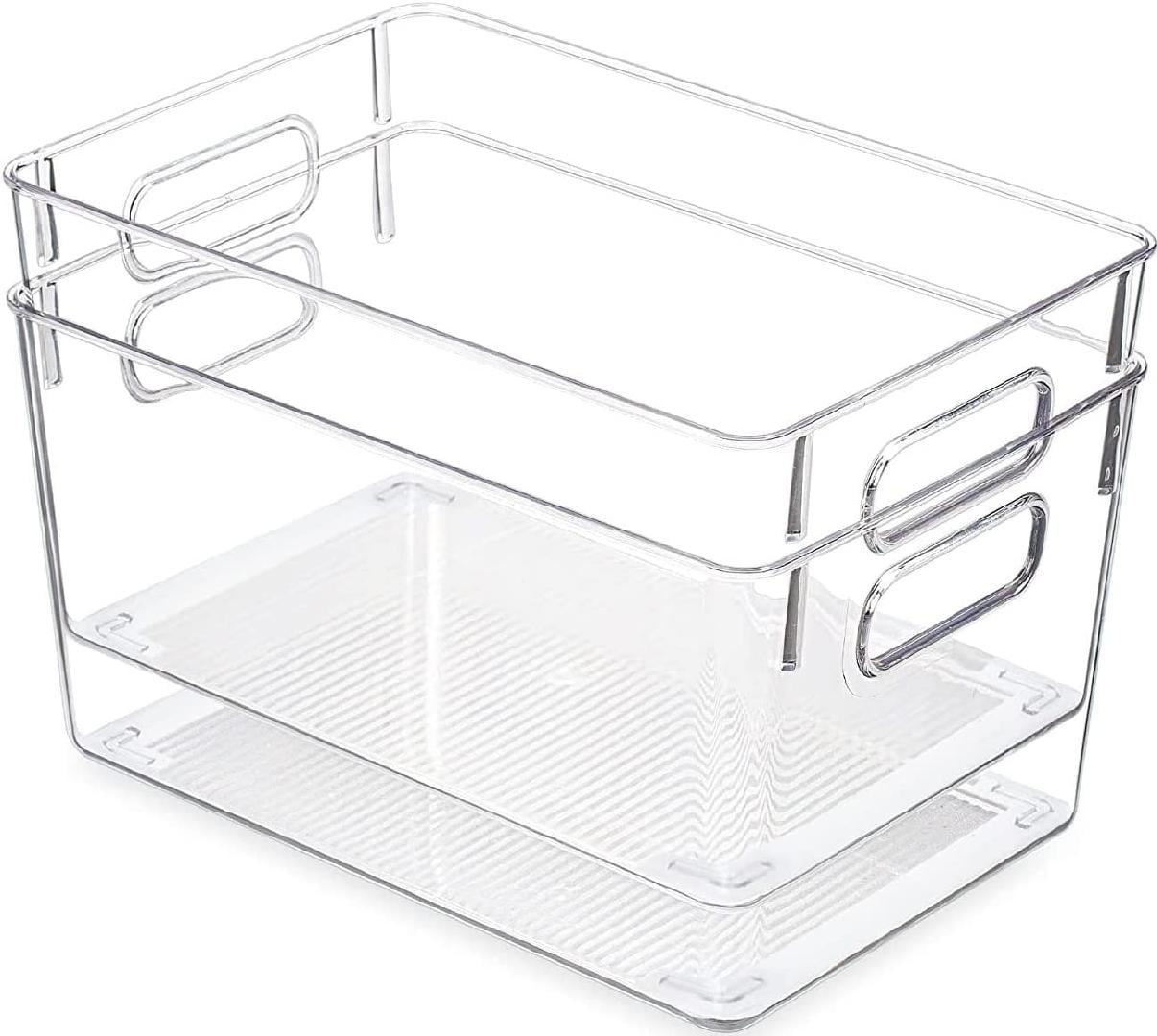 Amyup Set Of 2 Plastic Storage Bins,10.5×8×5.5 Versatile Kitchen Pantry  Organization and Storage,for Plastic Storage Container Under Bed,Under Sink  Bathroom Organizer (2 Pack Medium, White) - Yahoo Shopping