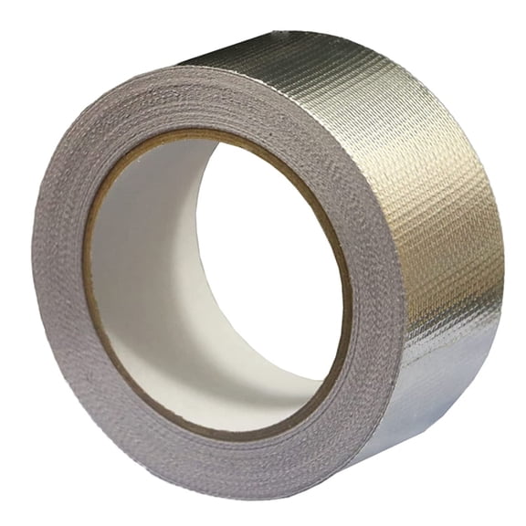 Glass Fibre Aluminium Foil Adhesive Tape, Duct Insulation Tape High Temperature Heavy Duty Metal Tape Reinforced Aluminum Foil Tape Waterproof Tape (1.97inch x 82ft)