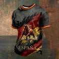 thumbnail image 2 of CONZONE Spain Bull Fighting Day Mens T-Shirts Short Sleeve T Shirts For Men Crew Neck Graphic Casual Summer Tee Tops, 2 of 3