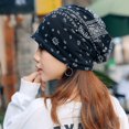 thumbnail image 3 of Gorra estilo jersey, serie estilo étnico, estilo europeo y americano, estilo coreano, gorro envolvente con flores de anacardo, gorro para embarazadas, gorro apilable, bufanda de doble propósito., 3 of 6