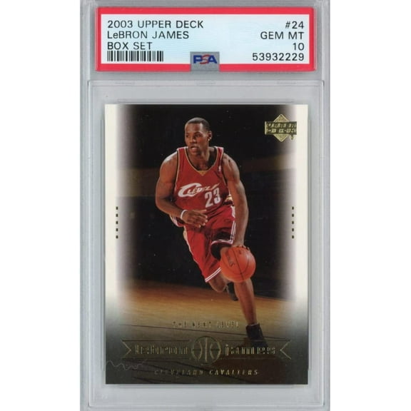 Graded 2003-04 Upper Deck LeBron James #24 Box Set Rookie RC Basketball Card PSA 10 Gem Mint