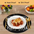 thumbnail image 4 of Laundry Round 13 Inch Placemats Set of 6, Funny Wash Dry Fold Minimalist Text Black HeatResistant Non Slip Place Mats for Dining Table, Wipeable Braided Kitchen Table Mats for Housewarming, 4 of 9