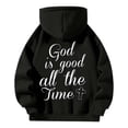 thumbnail image 4 of TrendOFT Quarter Zip Pullover Women Christian Hoodies Drop Shoulder Trust in the Lord Graphic Sweatshirt with Pocket Y2K Religious Sayings Bible Tops Black XXL, 4 of 4