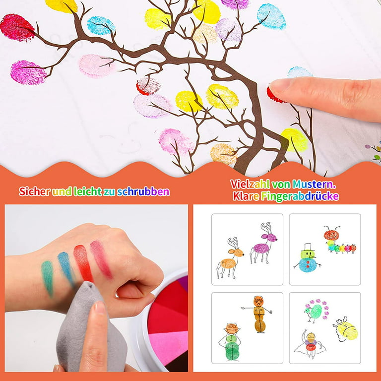 Funny Finger Painting Kit, Kids Washable Finger Paint Set Funny Finger  Painting Kit and Book for Kids Ages 4-8, Finger Drawing Crafts Mud Painting  Kit