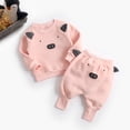 thumbnail image 5 of Winter Long Sleeve Toddler Cute Outfits for Boys Pink Infant Girls Cartoon Animals Sweatshirt Blouse Tops Warm Trousers Pants Outfit Set 2PCS Clothes Casual Joggers, 5 of 9