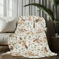 thumbnail image 6 of Cute Sloth Pattern Flannel Blanket Soft & Cozy High-Quality All-Season Throw Contemporary Cartoon Style with White Base Green Leaves & Brown Branches, 6 of 7