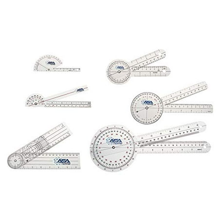 

ASATechmed 6pcs 360Â° 12/8/6 Inch Medical Spinal Goniometer Angle Protractor Angle Ruler