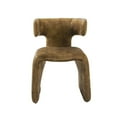 thumbnail image 2 of Cid Fiu 22 Inch Dining Chair, Curved Wingback, Brown Textured Polyester, 2 of 6
