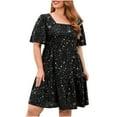 thumbnail image 2 of Fankiway Robe Décontractée Mode Femme Printemps/été Manches Courtes Imprimée Col en V Robes de Plage Grande Taille, 2 of 7