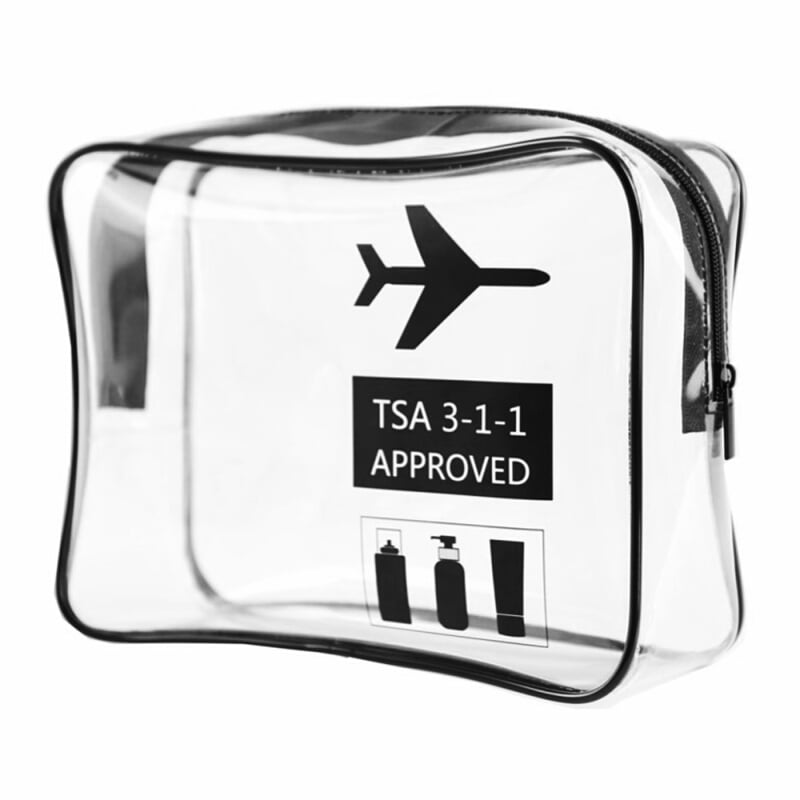 Clear Toiletry Bag TSA Approved Travel Carry On Airport Airline Compliant Bag Cosmetic Make Up ...