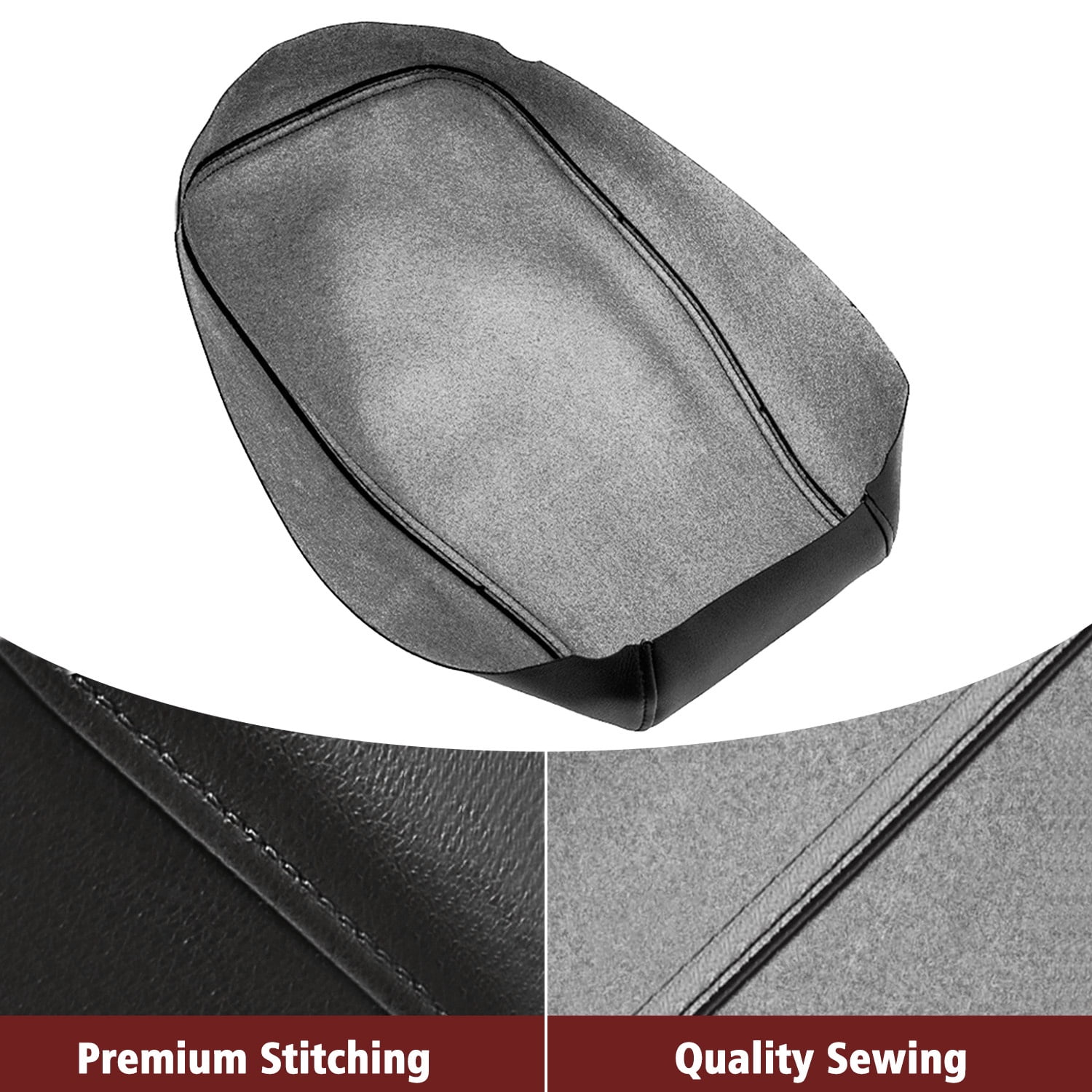 KBH Center Console Armrest Cover Replacement for 2013-2018 Toyota Avalon Accessories, Car Arm Rest Lid Skin Upholstery, Black (Leather Skin Only)