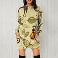 thumbnail image 4 of Halloween Sweatshirts--Women Long Sleeve Hooded Pockets Pullover Hoodie Dress Tunic Sweatshirt Autumn Long Hooded Tops, 4 of 5