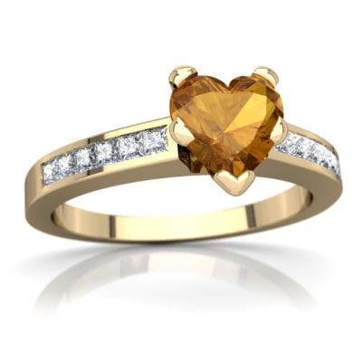 Citrine Channel Set Ring in 14K Yellow Gold by