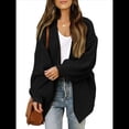 thumbnail image 3 of Chaqueta de Punto Extragrande de Larga con Abertura Frontal y Bolsillos para Mujer, Estilo 2025 Negro XXL, 3 of 8