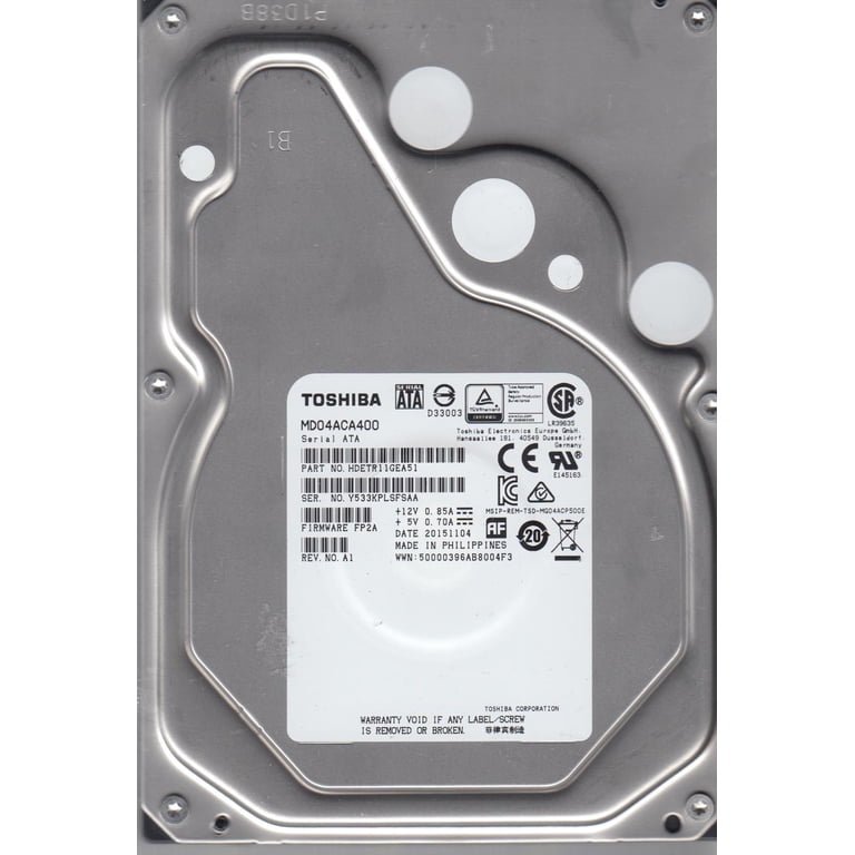 MD04ACA400, FP2A, HDETR11GEA51, Toshiba 4TB SATA 3.5 Hard Drive