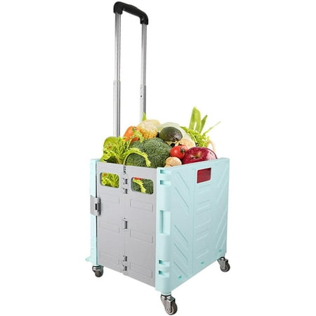 Shopping Trolleys Foldable Utility Cart - 4 Wheeled Rolling Crate ...
