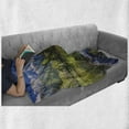 thumbnail image 6 of Outdoor Soft Flannel Fleece Blanket, Snowy Mountains Evergreen Spruce Reflected in Lake City Park Chamonix France, Cozy Plush for Indoor and Outdoor Use, 60" x 80", Blue Green White, by Ambesonne, 6 of 6