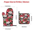 thumbnail image 3 of LAKIMCT Skull Roses Oven Mitts and Pot Holders Sets Non-Slip Potholders Heat Resistant Oven Gloves for Kitchen Baking Cooking BBQ, 4-Piece Set, 3 of 9