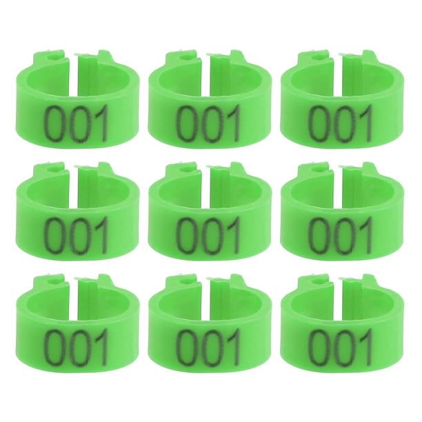 100 Anillos Numerados Para Patas De Palomas - 8mm (Color Amarillo)