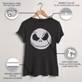 thumbnail image 3 of Women's The Nightmare Before Christmas Halloween Jack Skellington Big Face Graphic Tee Black Medium, 3 of 9