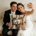 thumbnail image 5 of Cute Embroidered Floral 18x18 Inch Square Throw Pillow Cover, Plush Velvet Soft Decorative Pillowcase for Sofa Couch Bedroom Living Room Home Decor, 5 of 5