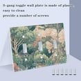 thumbnail image 3 of Yayeee Toggle Light Switch Wall Plate 3-Gang 6.37"x4.48" Decorative Outlet Cover, Floral Forest Pattern, 3 of 7
