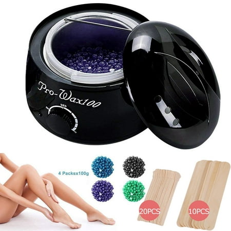 Wax Warmer Hair Removal Home Waxing Kit Electric Pot Heater for Rapid Waxing of All Body, Face, Bikini Area, Legs with 4 Flavor Hard Wax Beans & 30 Wax Applicator Spatulas(At-home (Best Hair Removal Products For Bikini Area)