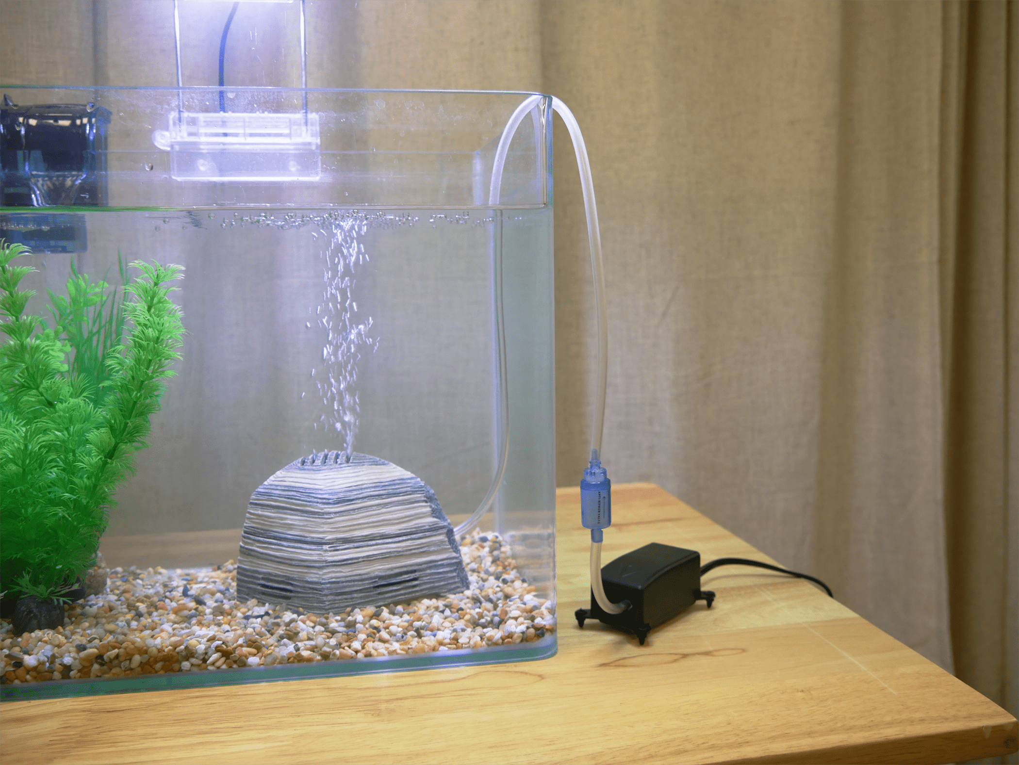 Penn-Plax Striped Rock Aquarium Filter Kit for Clean Aerated Fish Tanks up to 10 Gallons