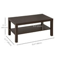 thumbnail image 2 of HOMCOM 2 Tier Coffee Table with Storage Shelf, Rectangular Center Table for Living Room, Home Office Furniture Walnut, 2 of 9