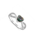 thumbnail image 4 of CHOOSE YOUR COLOR Multi-color Cubic Zirconia Love Ring .925 Sterling Silver Band Black Female Size 4, 4 of 4