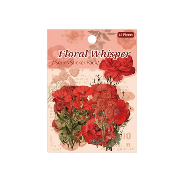 TIELUTT 45 Piece Floral Sticker Set for Crafts DIY Projects Assorted PET Flower Designs Including Roses Historical Stickers Valentines Day Stickers for Boys 4h Stickers Minds Stickers Sarcastic Sticke