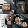 thumbnail image 4 of Uorisanigo Car Seat Cover Seat Protector 18 PCS, with Steering Wheel Cover Seatbelt Pad Center Console Covers Headrest Cushion Handbrake Covers Coasters Keychain,Highland Cow Flower Aztec, 4 of 7