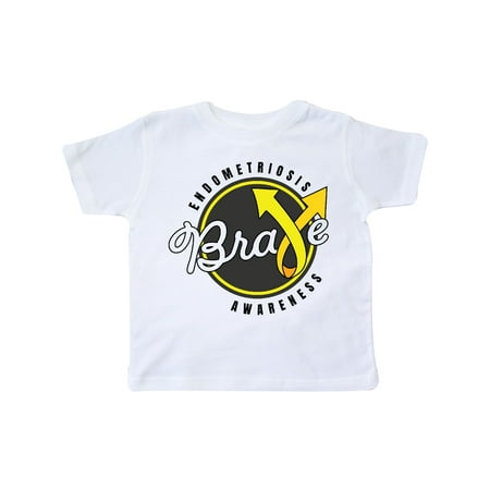 

Inktastic Endometriosis Awareness Brave with Arrow Ribbon Gift Toddler Boy or Toddler Girl T-Shirt