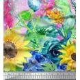 thumbnail image 3 of oneOone Cotton Flex Fabric Leaves & Sunflower Panel Print Fabric By Yard 40 Inch Wide, 3 of 3