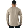 thumbnail image 3 of 100%Cotton Shirts for Men Summer Solid Color V Neck Long Sleeve Shirt Fitness Thin Breathable Button Lightweight Sports Shirts Athletic Lounge Wear, 3 of 6
